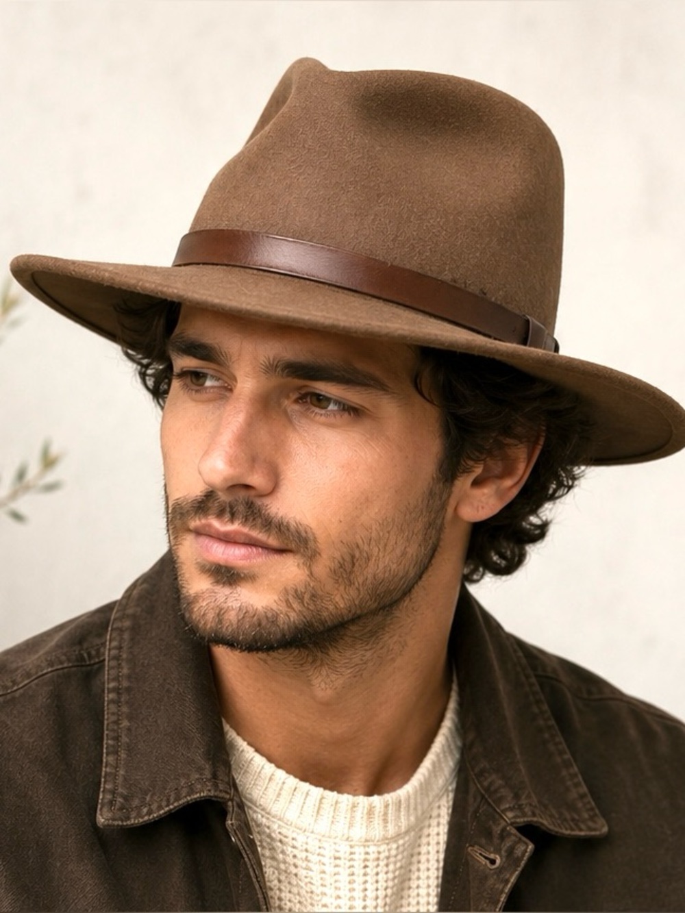 Broner Autumn Wool Outback Hat | Crushable Water Repellent Made in USA Brown Med